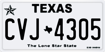 TX license plate CVJ4305