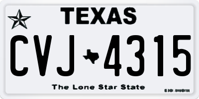 TX license plate CVJ4315