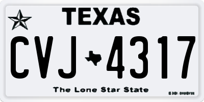 TX license plate CVJ4317