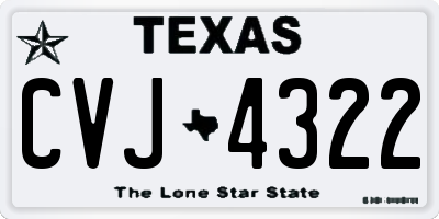 TX license plate CVJ4322