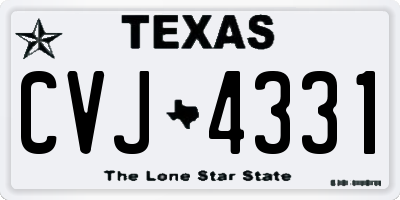 TX license plate CVJ4331