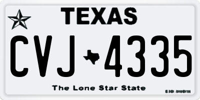 TX license plate CVJ4335