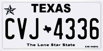 TX license plate CVJ4336