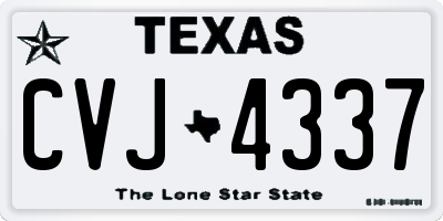 TX license plate CVJ4337