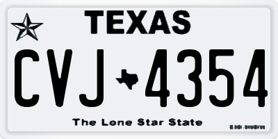 TX license plate CVJ4354
