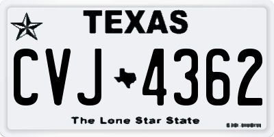 TX license plate CVJ4362