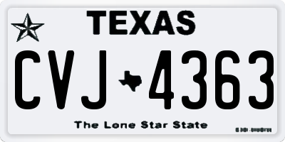 TX license plate CVJ4363