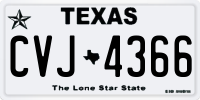 TX license plate CVJ4366