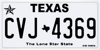 TX license plate CVJ4369