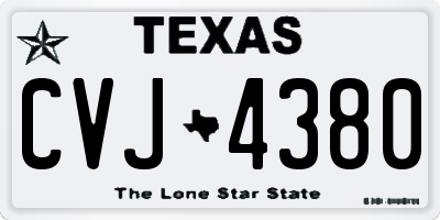 TX license plate CVJ4380