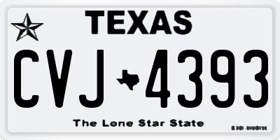 TX license plate CVJ4393