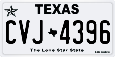 TX license plate CVJ4396