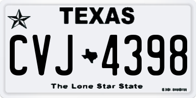 TX license plate CVJ4398