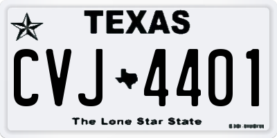 TX license plate CVJ4401