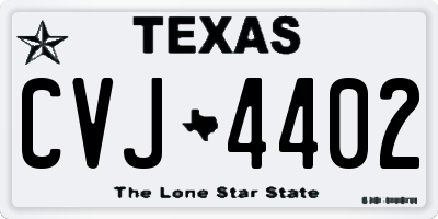 TX license plate CVJ4402