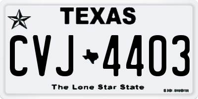 TX license plate CVJ4403