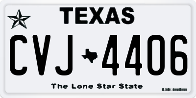TX license plate CVJ4406