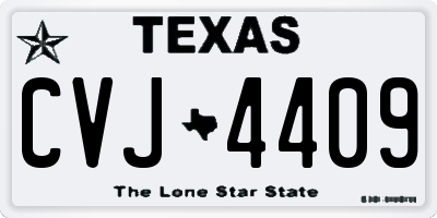 TX license plate CVJ4409
