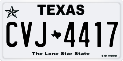 TX license plate CVJ4417