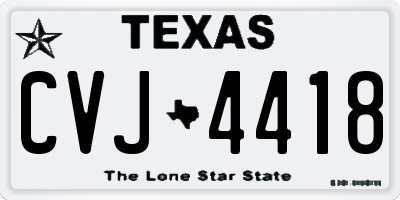 TX license plate CVJ4418
