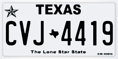 TX license plate CVJ4419
