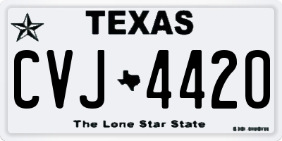 TX license plate CVJ4420