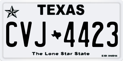 TX license plate CVJ4423