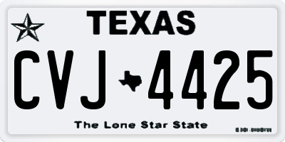 TX license plate CVJ4425