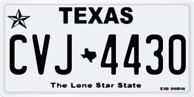 TX license plate CVJ4430