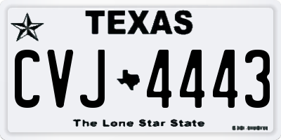 TX license plate CVJ4443
