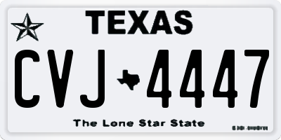 TX license plate CVJ4447