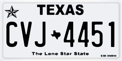TX license plate CVJ4451