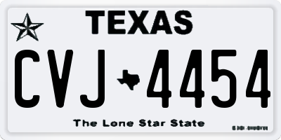 TX license plate CVJ4454