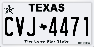 TX license plate CVJ4471