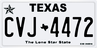TX license plate CVJ4472