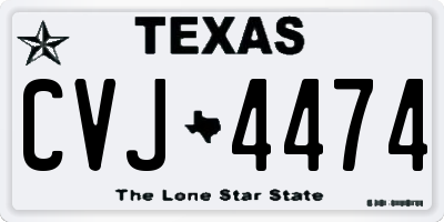 TX license plate CVJ4474