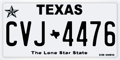 TX license plate CVJ4476