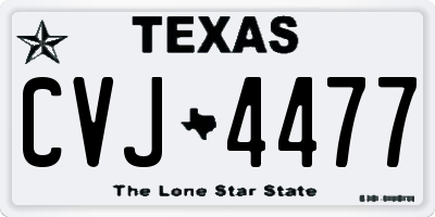 TX license plate CVJ4477