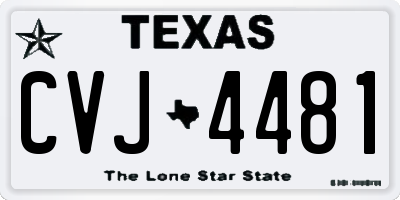 TX license plate CVJ4481
