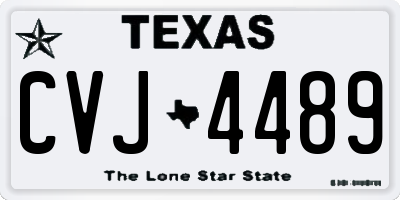 TX license plate CVJ4489
