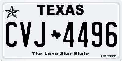 TX license plate CVJ4496