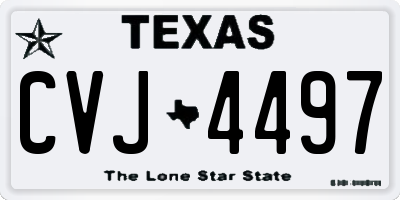 TX license plate CVJ4497