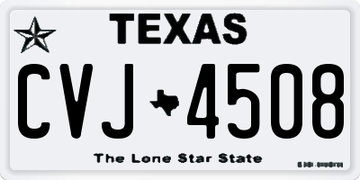 TX license plate CVJ4508