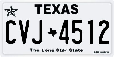 TX license plate CVJ4512