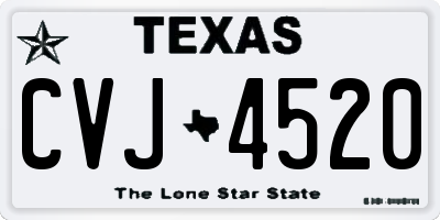 TX license plate CVJ4520