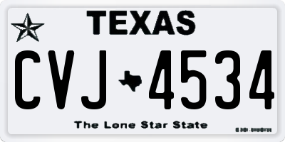 TX license plate CVJ4534