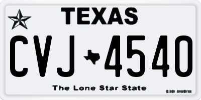 TX license plate CVJ4540