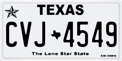 TX license plate CVJ4549
