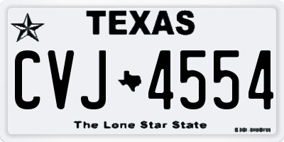 TX license plate CVJ4554