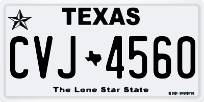 TX license plate CVJ4560